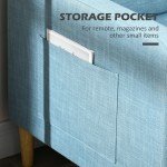 Modern Blue 2-Seater Sofa with Pockets