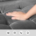 Velvet 2-Seater Sofa with Pillows - Modern Couch
