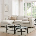 Soho Natural Linen Look Left Storage Chaise Sofa