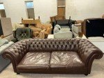 Dark Brown Leather Chesterfield 4-Seater Sofa