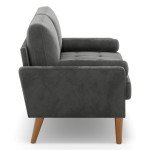 Velvet 2-Seater Sofa with Pillows - Modern Couch