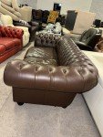 Dark Brown Leather Chesterfield 4-Seater Sofa