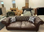 Dark Brown Leather Chesterfield 4-Seater Sofa