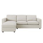 Soho Natural Linen Look Left Storage Chaise Sofa
