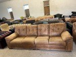 Tan Brown 4-Seater Leather Sofa - 2 Sections
