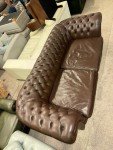Dark Brown Leather Chesterfield 4-Seater Sofa