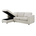 Soho Natural Linen Look Left Storage Chaise Sofa