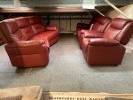 SCS Rafa Red/Burgundy Leather 4-Seater Sofa