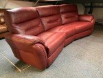 SCS Rafa Red/Burgundy Leather 4-Seater Sofa