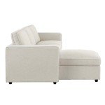 Soho Natural Linen Look Left Storage Chaise Sofa