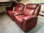 SCS Rafa Red/Burgundy Leather 4-Seater Sofa