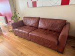Brown Leather Four-Seater Couch for Comfort
