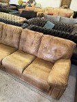 Tan Brown 4-Seater Leather Sofa - 2 Sections