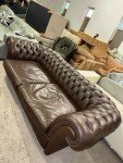Dark Brown Leather Chesterfield 4-Seater Sofa