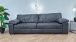 Linara 4-Seater Leather Sofa in Virginia Slate