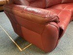 SCS Rafa Red/Burgundy Leather 4-Seater Sofa