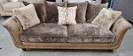 4-Seater Leather Sofa with Fabric Back Cushions