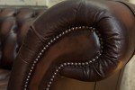 Antique Brown 4-Seater Leather Chesterfield Sofa
