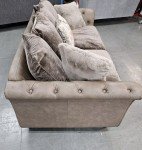 4-Seater Leather Sofa with Fabric Back Cushions