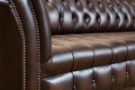 Antique Brown 4-Seater Leather Chesterfield Sofa