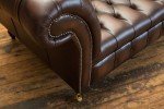 Antique Brown 4-Seater Leather Chesterfield Sofa