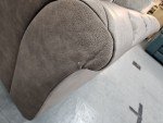 4-Seater Leather Sofa with Fabric Back Cushions