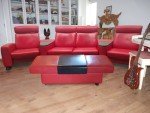 Red Leather 4-Seater Stressless Recliner Sofa Set