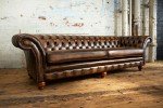 Antique Tan Leather Chesterfield 4-Seater Sofa