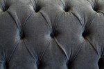 Grey Wool & Antique Tan Leather Chesterfield Sofa