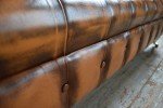 Antique Tan Leather 4-Seater Chesterfield Sofa