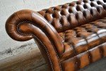Antique Tan Leather 4-Seater Chesterfield Sofa