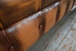 Antique Tan Leather 4-Seater Chesterfield Sofa