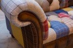 Large Multi-Color Patchwork Leather Chesterfield Sofa