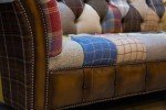 Large Multi-Color Patchwork Leather Chesterfield Sofa