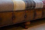 Large Multi-Color Patchwork Leather Chesterfield Sofa