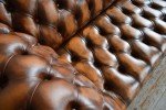 Antique Tan Leather 4-Seater Chesterfield Sofa