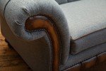 Iron Grey Herringbone 4-Seater Chesterfield Sofa