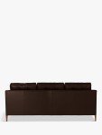 Nature Brown 4-Seater Leather Sofa with Dark Legs
