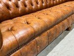 Spacious Vintage Tan Leather Chesterfield Sofa