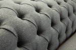 Iron Grey Herringbone 4-Seater Chesterfield Sofa