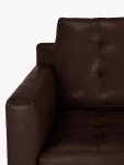 Nature Brown 4-Seater Leather Sofa with Dark Legs