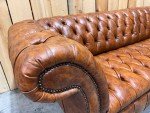 Spacious Vintage Tan Leather Chesterfield Sofa