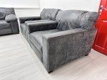 Linara Grey Leather 4-Seater Sofa Set with Armchairs