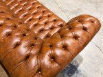 Spacious Vintage Tan Leather Chesterfield Sofa