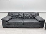 Linara Grey Leather 4-Seater Sofa Set with Armchairs