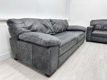 Linara Grey Leather 4-Seater Sofa Set with Armchairs