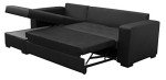 Tommy Black Faux Leather Corner Sofa Bed