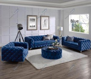 Luxurious Velvet 3 & 2 Seater Sofa Set