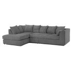 Luxor Grey Jumbo Cord Corner Sofa - 4-5 Seater