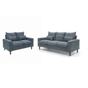 Grey Upholstered 3 & 2 Seater Sofa Set